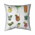 Begin Home Decor 20 x 20 in. Colorful Cocktails-Double Sided Print Indoor Pillow 5541-2020-GA113